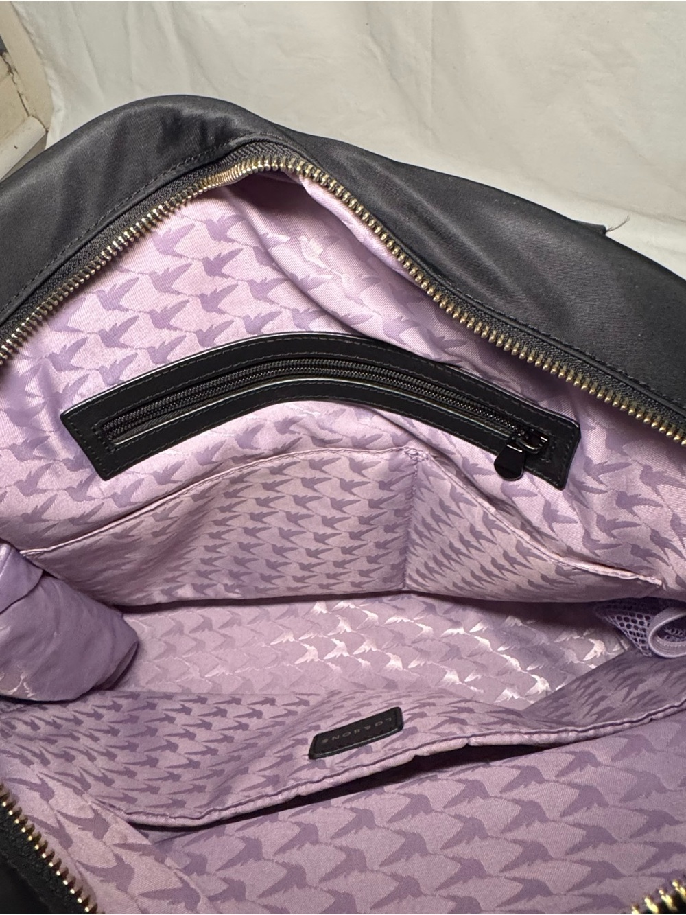Lo & Sons O.G. 2 Large Laptop Travel Tote Bag Black Lavender - Picture 7 of 14